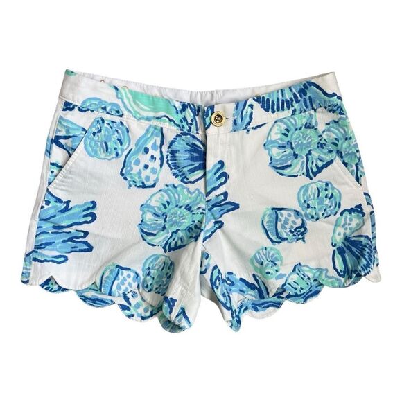 LILLY PULITZER The Shorts But Cut Blue Seashells Printed design Size 0 - Picture 5 of 9